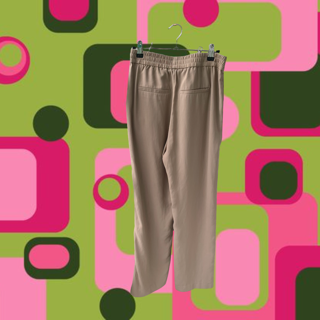 Clean Girl Beige Plisserade Palazzobyxor