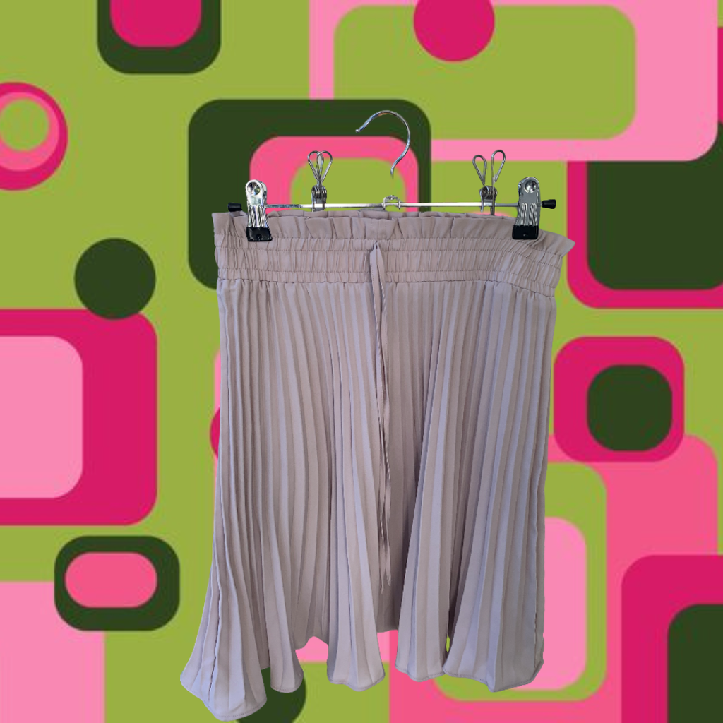 Clean Girl Casual Beige Pleated Ballet Mini Skirt