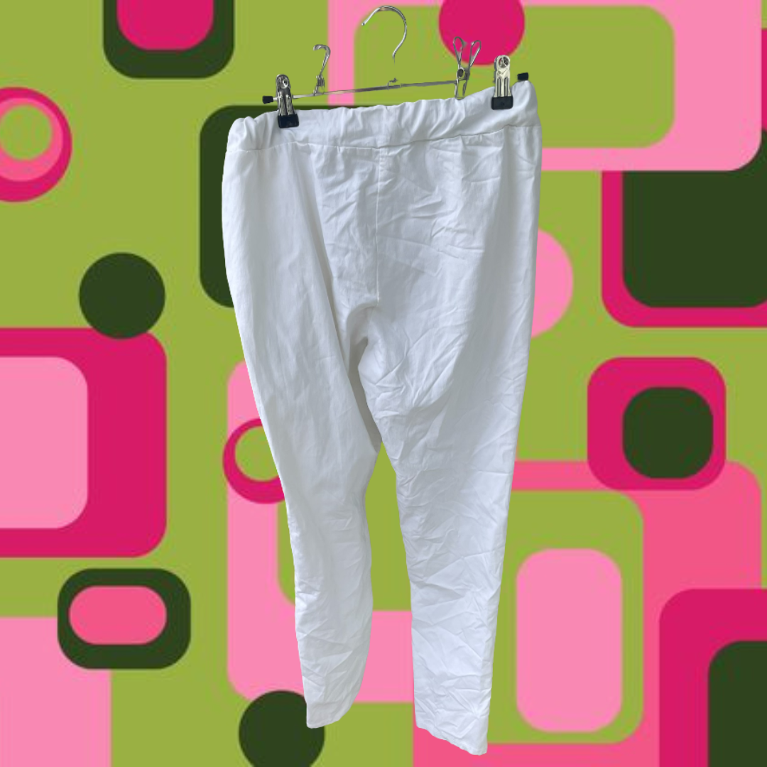 Vita Texturerade Lättviktsbyxor