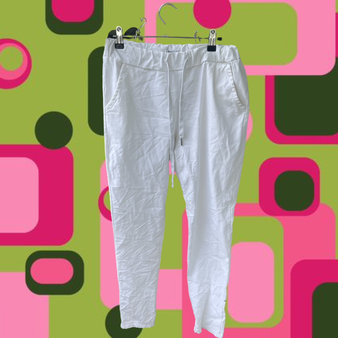 Vita Texturerade Lättviktsbyxor